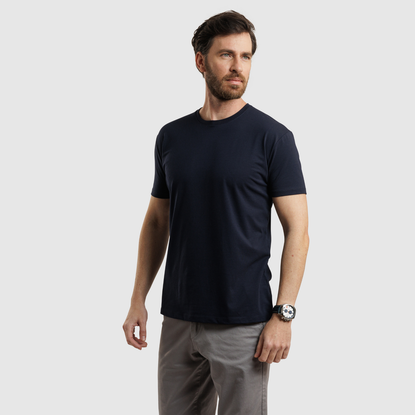 Crew Neck Straight Hem Navy /77025