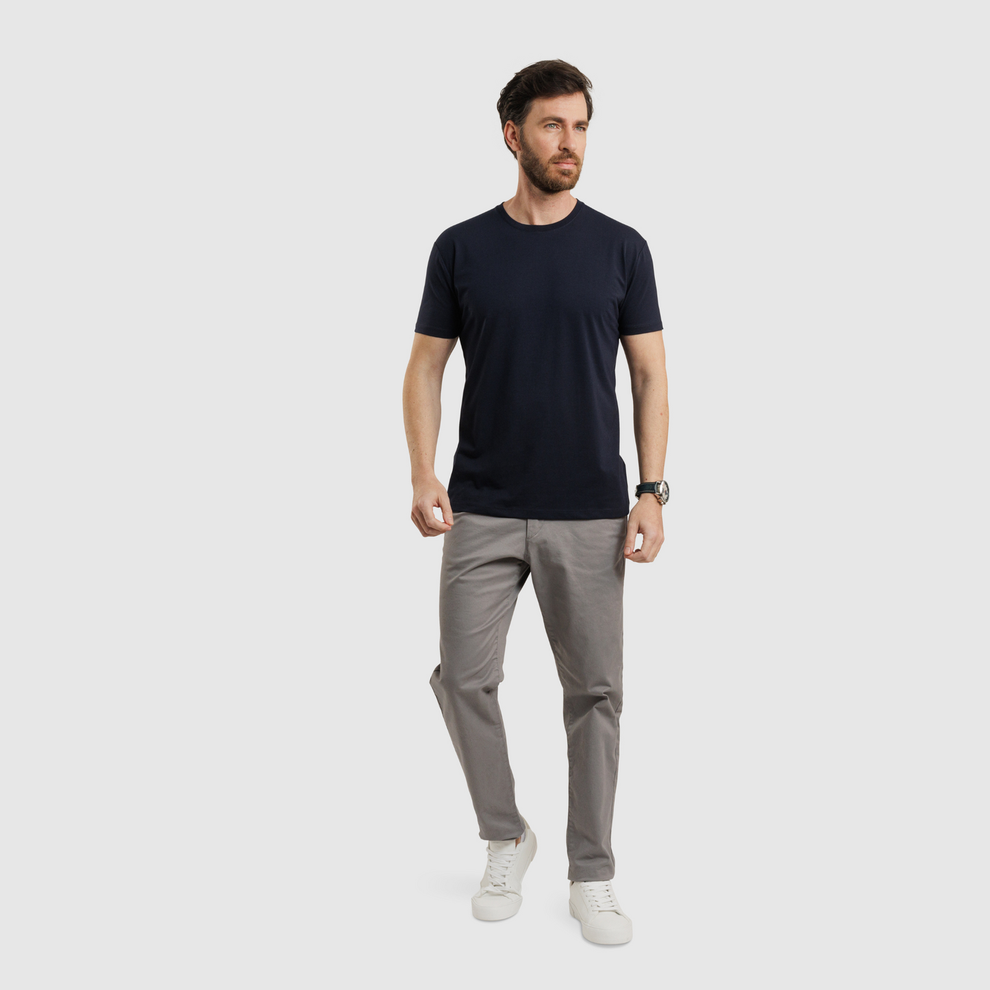 Crew Neck Straight Hem Navy /77025