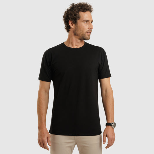 Crew Neck Straight Hem Black /77025