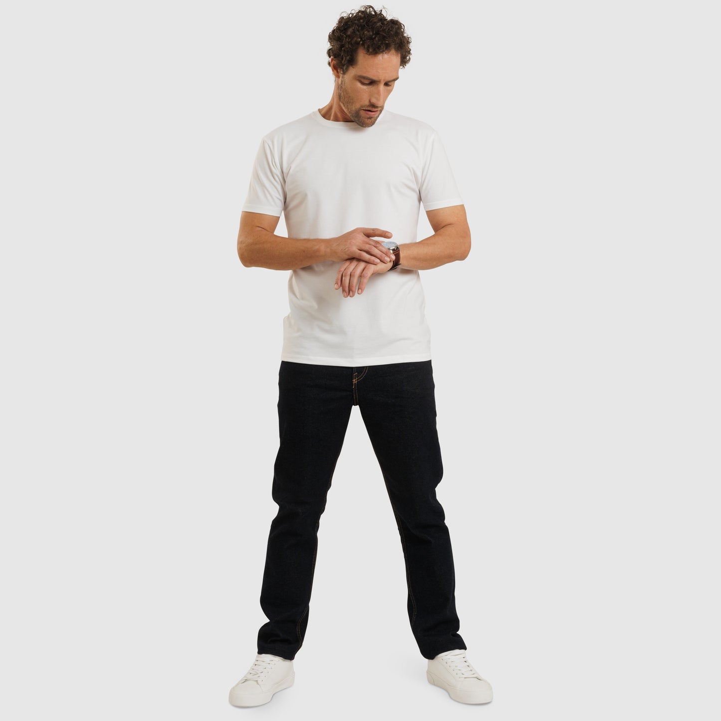 Crew Neck Straight Hem White /77025