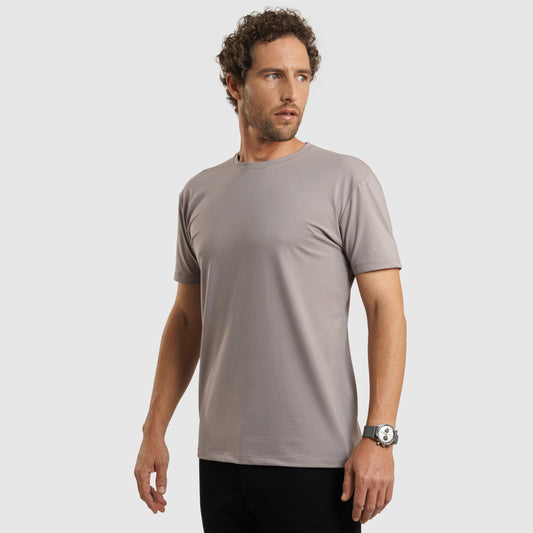 Crew Neck Straight Hem Grey/77025