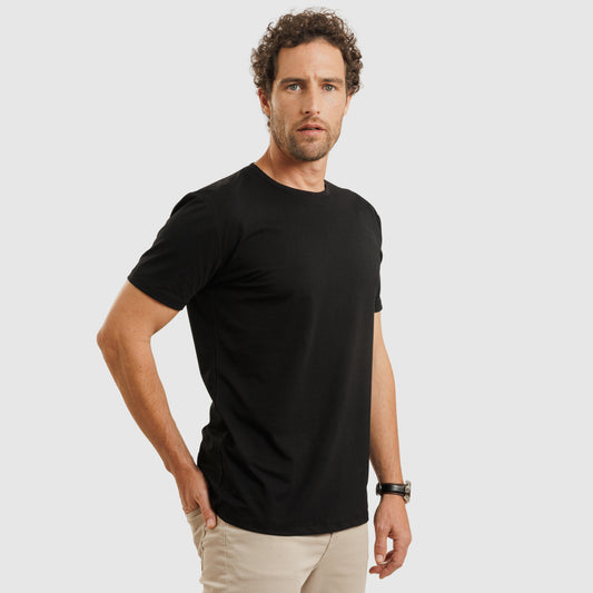 Crew Neck Straight Hem Black /77025