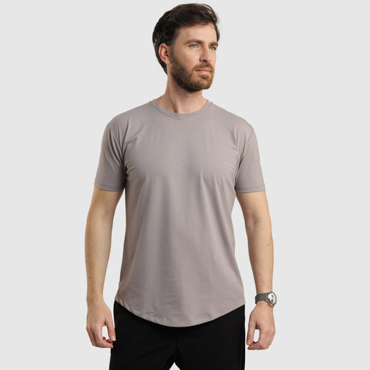 Crew Neck Curve Hem Grey /77035