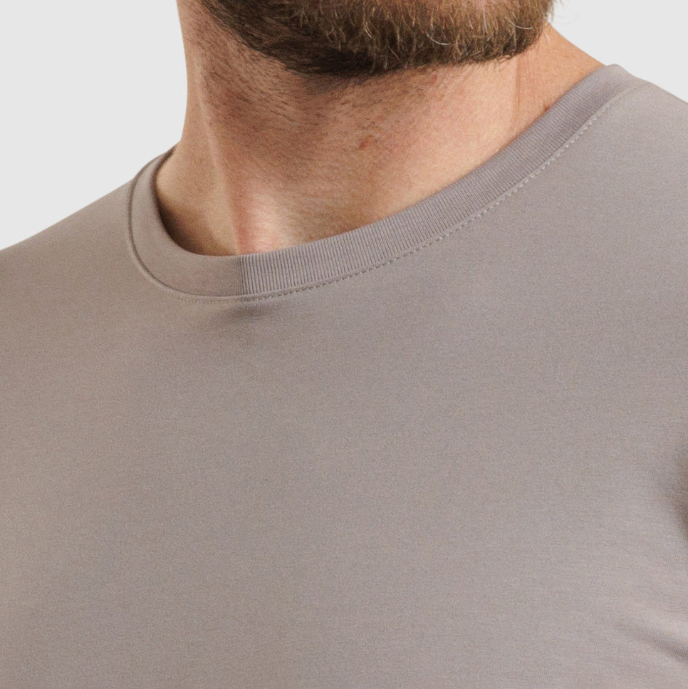 Crew Neck Curve Hem Grey /77035