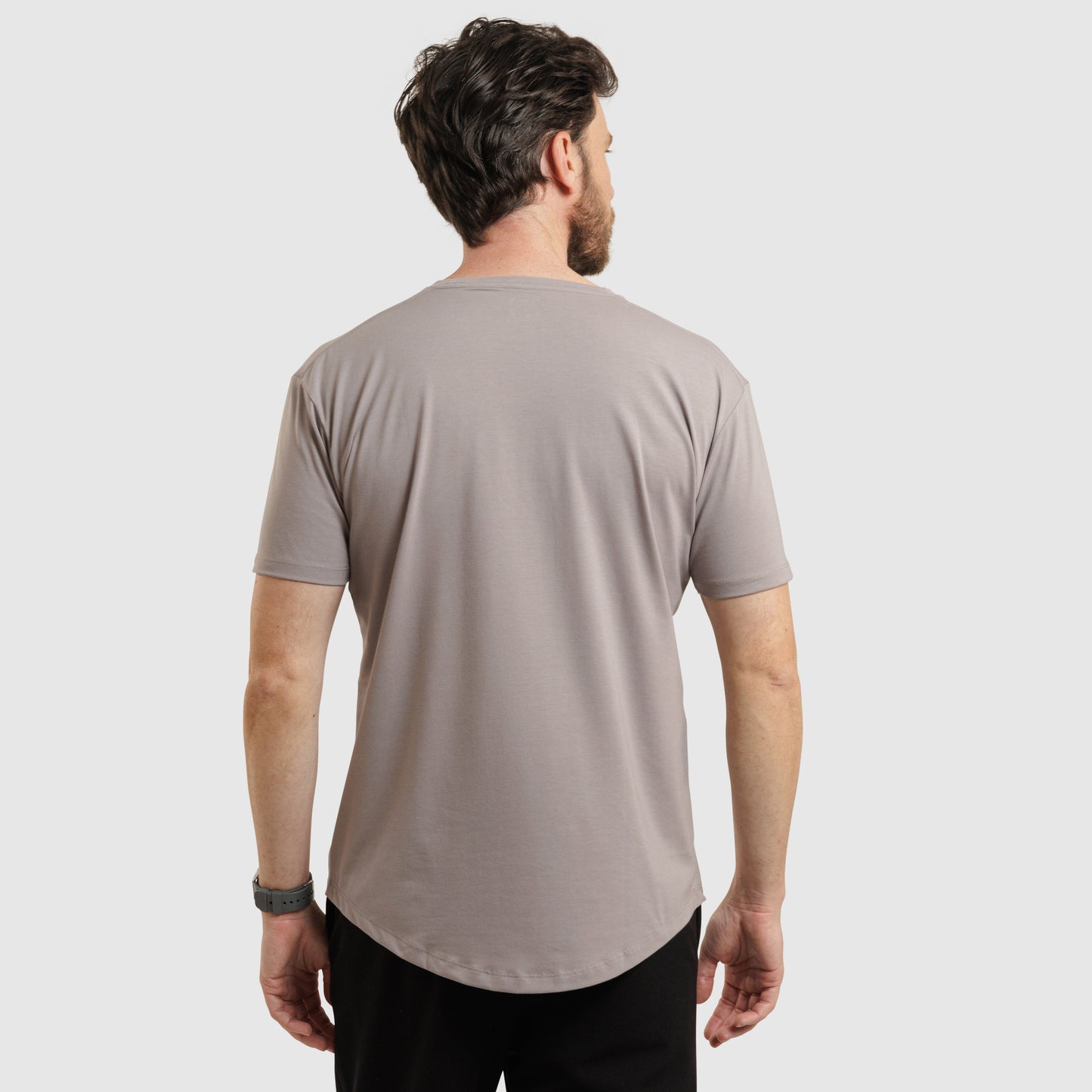 Crew Neck Curve Hem Grey /77035