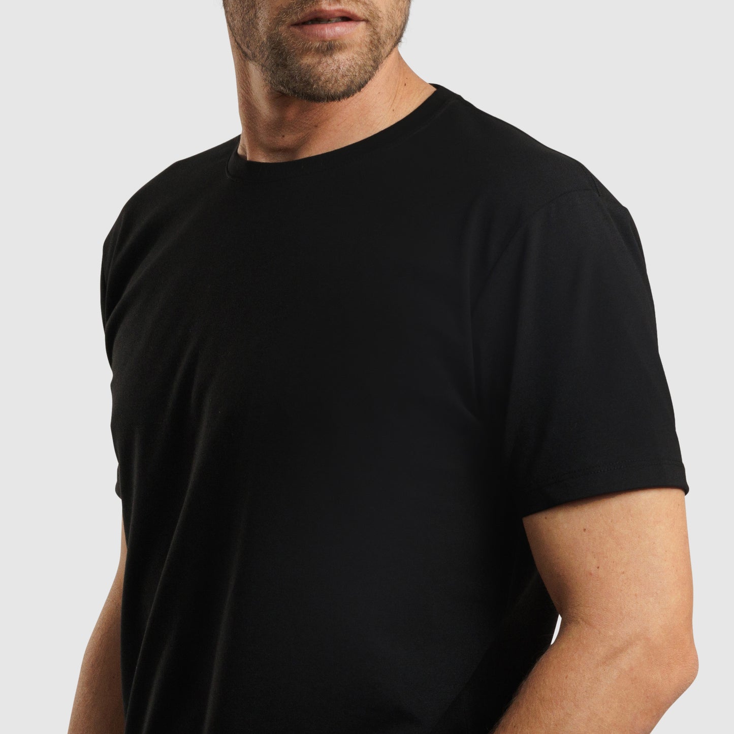 Crew Neck Straight Hem Black /77025