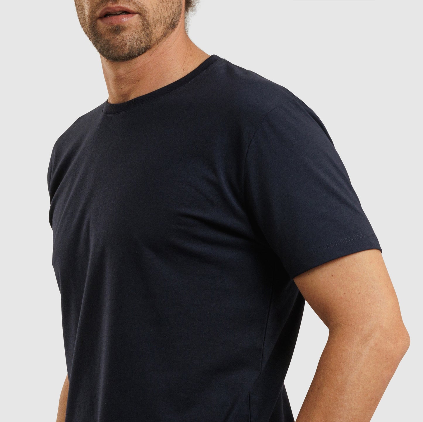 Crew Neck Curve Hem Navy /77035