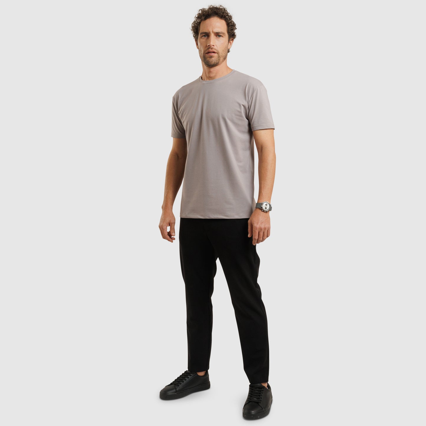 Crew Neck Straight Hem Grey/77025