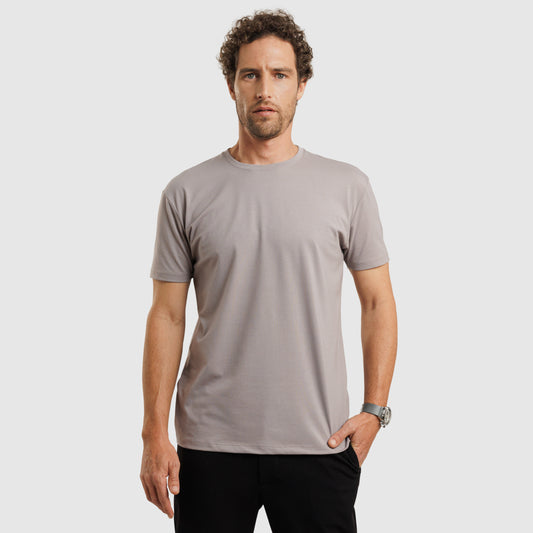Crew Neck Straight Hem Grey/77025